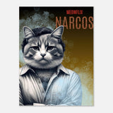 Panel de aluminio impresión de gato "Narcogato" Michilandia | La tienda online de los fans de gatos