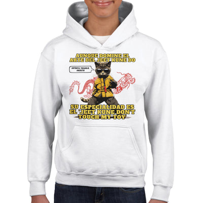 Sudadera con capucha júnior estampado de gato 