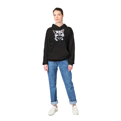 Sudadera con capucha unisex estampado de gato "Sonrisa Diabólica" Gelato