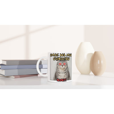 Taza blanca con impresión de gato "Omae wa mou shindeiru" Michilandia | La tienda online de los amantes de gatos