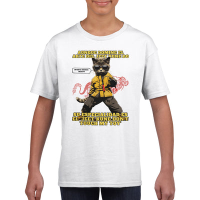 Camiseta júnior unisex estampado de gato 