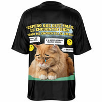 Camiseta de fútbol unisex estampado de gato "Melancolía Digital" Subliminator