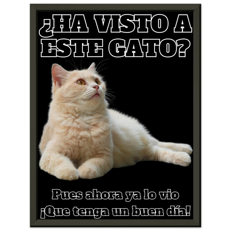 Póster Semibrillante de Gato con Marco Metal "Gato del Día" Michilandia | La tienda online de los fans de gatos