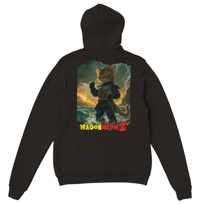 Sudadera con capucha Prémium Unisex Impresión Trasera de Gato 