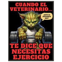 Póster Semibrillante de Gato con Marco Metal 