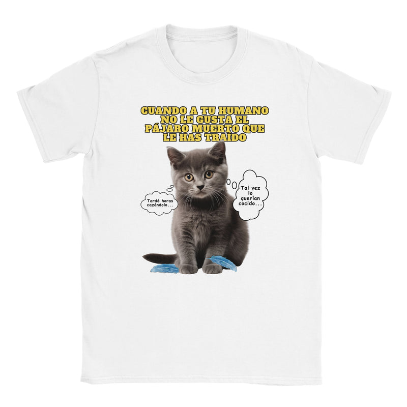 Camiseta unisex estampado de gato "Regalo Incomprendido" Michilandia | La tienda online de los amantes de gatos