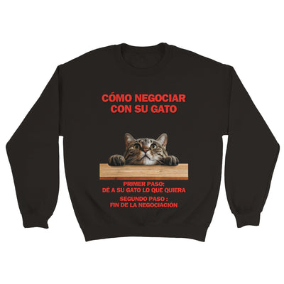 Sudadera Unisex Estampado de Gato "Tácticas de Negociación" Michilandia | La tienda online de los fans de gatos