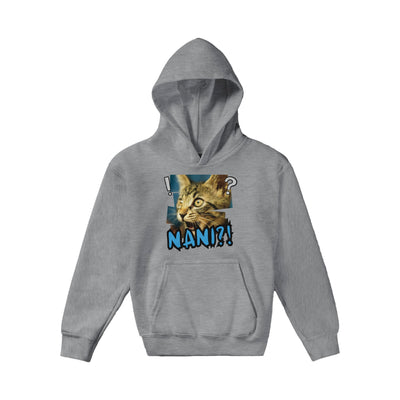 Sudadera con capucha júnior estampado de gato "Expresión de Sorpresa" Michilandia | La tienda online de los amantes de gatos