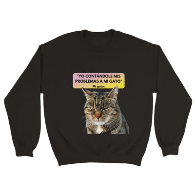 Sudadera Unisex Estampado de Gato "Miau Indiferente" Michilandia