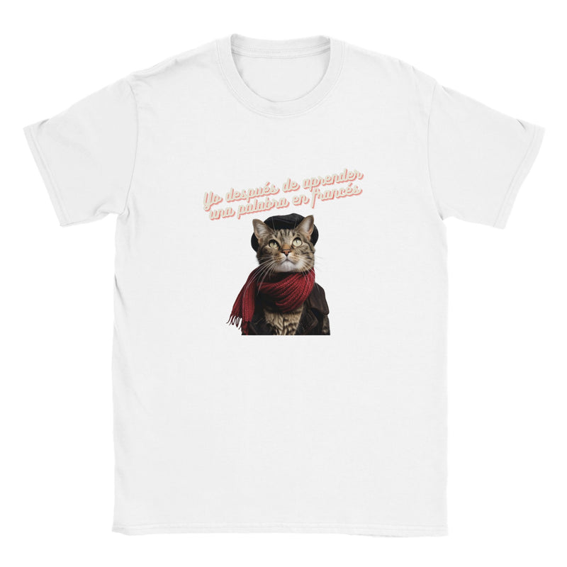 Camiseta Junior Unisex Estampado de Gato "Top Chat" Michilandia | La tienda online de los fans de gatos