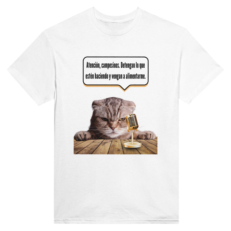 Camiseta Unisex Estampado de Gato "Mandato Felino" Michilandia