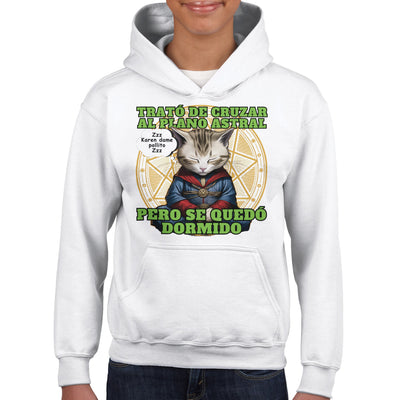 Sudadera con capucha júnior estampado de gato 