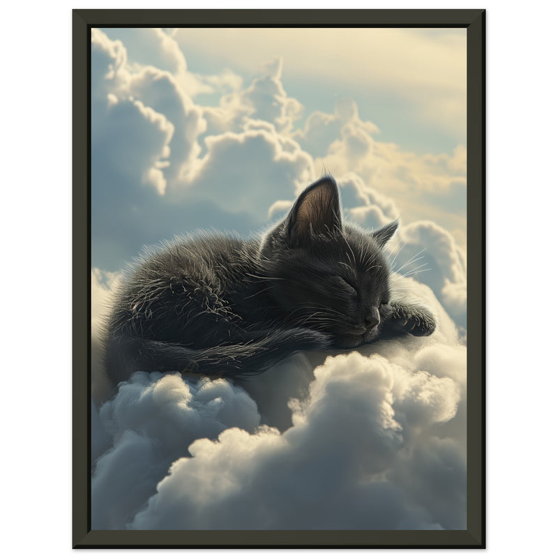 Póster Semibrillante de Gato con Marco Metal "Siesta Celestial" Michilandia | La tienda online de los fans de gatos