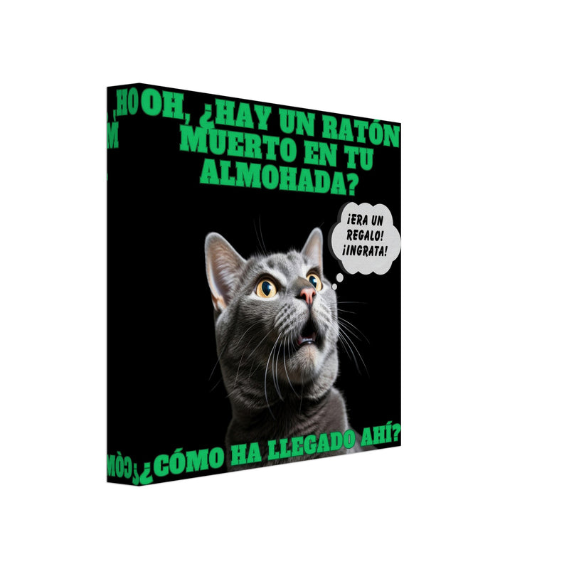 Lienzo de Gato "Regalo Sorpresa" Michilandia | La tienda online de los amantes de gatos