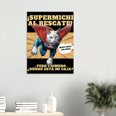 Panel de aluminio impresión de gato "Prioridades" Michilandia | La tienda online de los amantes de gatos