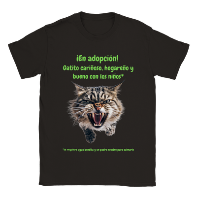 Camiseta unisex estampado de gato 