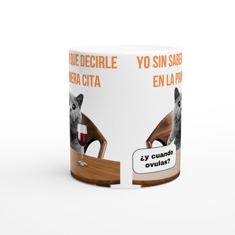 Taza Blanca con Impresión de Gato "Rompehielos" Michilandia