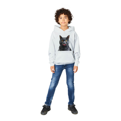 Sudadera con capucha júnior estampado de gato "Sonrisa Cartoon" Michilandia