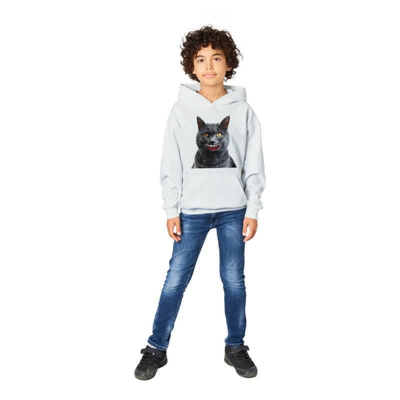 Sudadera con capucha júnior estampado de gato "Sonrisa Cartoon" Michilandia