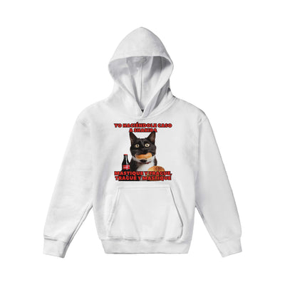 Sudadera con capucha júnior estampado de gato 