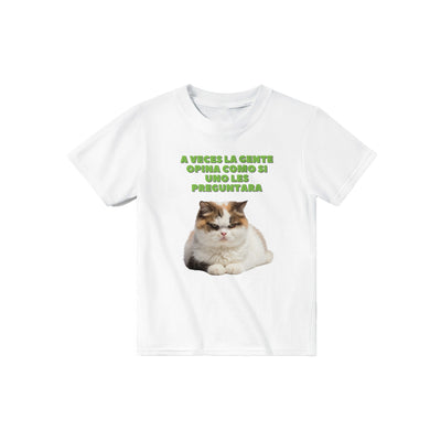 Camiseta Junior Unisex Estampado de Gato "Opiniones No Solicitadas" Michilandia | La tienda online de los fans de gatos