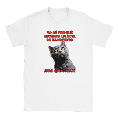 Camiseta Junior Unisex Estampado de Gato 