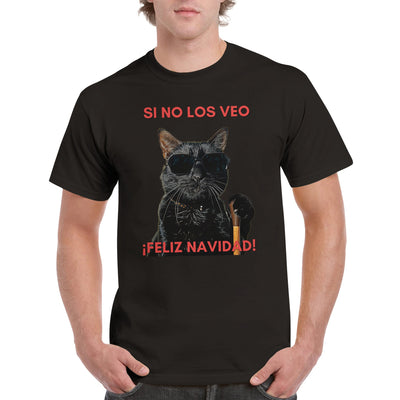 Camiseta Unisex Estampado de Gato 