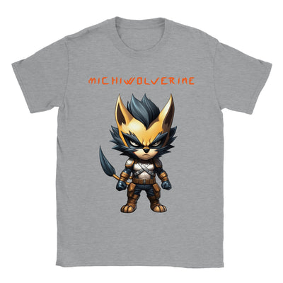 Camiseta unisex estampado de gato "Michiwolverine" Gelato