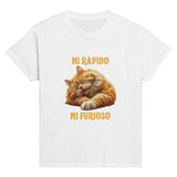 Camiseta Junior Unisex Estampado de Gato "Ni rápido Ni furioso" Michilandia | La tienda online de los fans de gatos