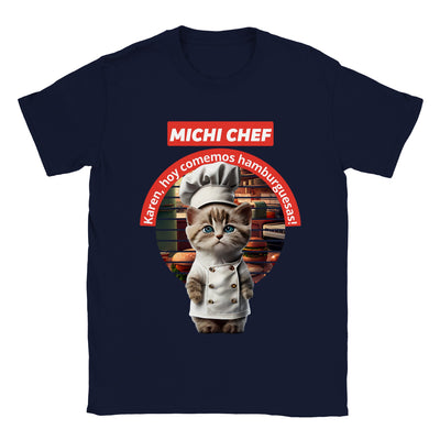 Camiseta unisex estampado de gato "Michi chef" Gelato