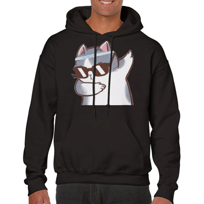 Sudadera con Capucha Unisex Estampado de Gato 