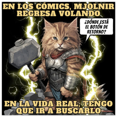 Panel de aluminio impresión de gato "El trueno que Maulla" Michilandia | La tienda online de los amantes de gatos