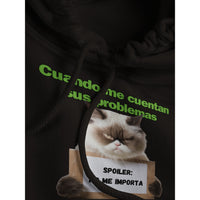 Sudadera con Capucha Unisex Estampado de Gato "Desinterés Felino" Michilandia | La tienda online de los fans de gatos