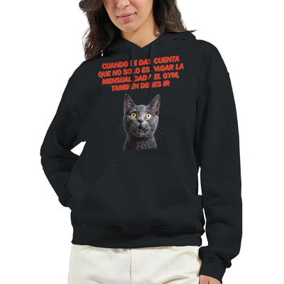 Sudadera con Capucha Unisex Estampado de Gato "Membership" Michilandia | La tienda online de los fans de gatos