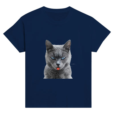 Camiseta Junior Unisex Estampado de Gato "Burla Felina" Michilandia