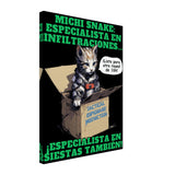 Lienzo de Gato "Misión de Michi Snake" Michilandia | La tienda online de los amantes de gatos