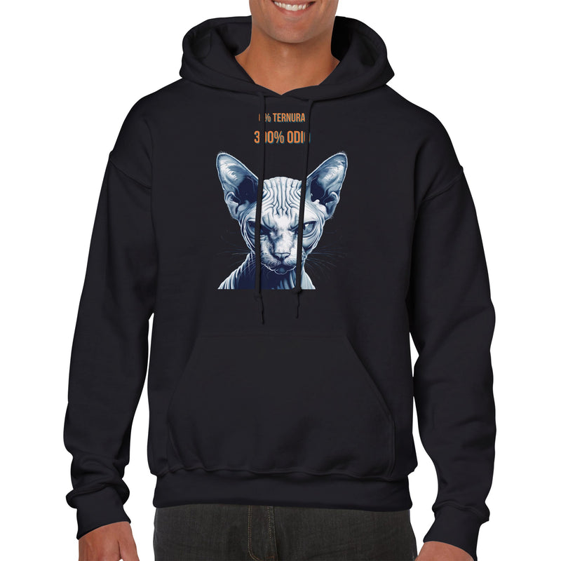 Sudadera con Capucha Unisex Estampado de Gato "Sphynx Implacable" Michilandia