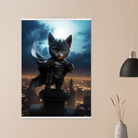 Póster semibrillante de gato con colgador "El Rugido de Gotham" Gelato