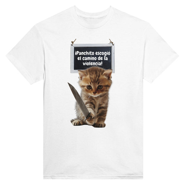 Camiseta Unisex Estampado de Gato "Panchito y Su Camino" Michilandia | La tienda online de los fans de gatos