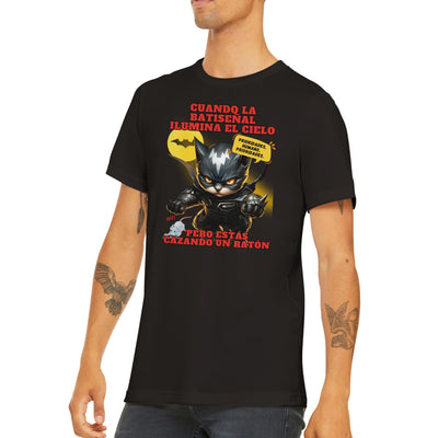 Camiseta unisex estampado de gato "Cazador Nocturno" Michilandia | La tienda online de los amantes de gatos