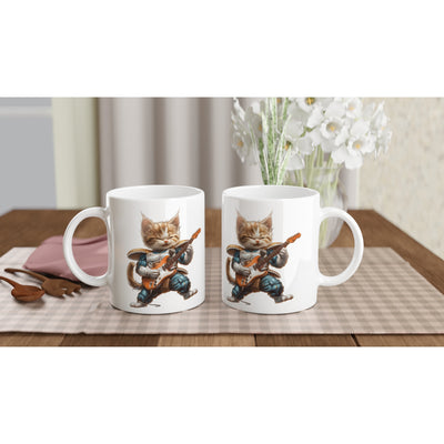 Taza Blanca con Impresión de Gato 