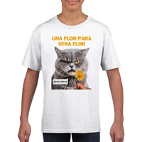 Camiseta Junior Unisex Estampado de Gato "Antojos Felinos" Michilandia | La tienda online de los fans de gatos