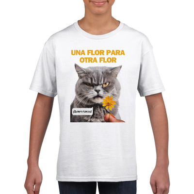 Camiseta Junior Unisex Estampado de Gato 