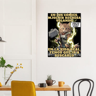 Panel de aluminio impresión de gato "El trueno que Maulla" Michilandia | La tienda online de los amantes de gatos