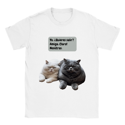 Camiseta unisex estampado de gato "Michis relajados" Gelato