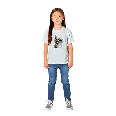 Camiseta Junior Unisex Estampado de Gato "Miau Malhumorado" Michilandia