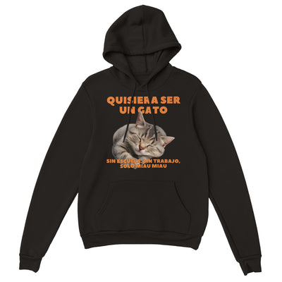 Sudadera con Capucha Unisex Estampado de Gato 