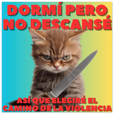 Panel de aluminio impresión de gato "Amanecer Agresivo" Michilandia | La tienda online de los fans de gatos