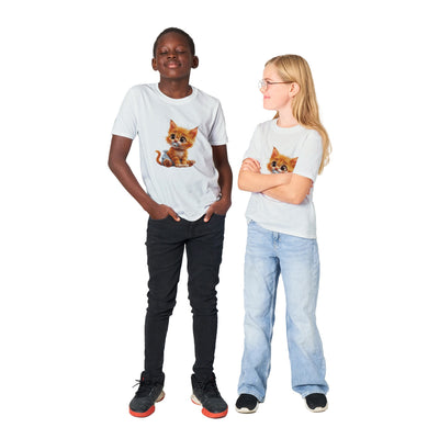 Camiseta Junior Unisex Estampado de Gato "Miau en Pañales" Michilandia