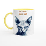 Taza Bicolor con Impresión de Gato "Sphynx Implacable" Michilandia